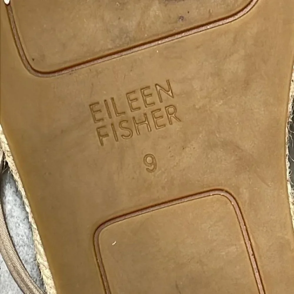 Eileen Fisher Lace Up Espadrille Sandals Lee Beige Tan Suede DIY Needs Repair 9